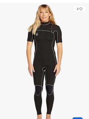 Volcom -Womens Modulator 2mm Short Sleeve Wetsuit - Black × 1 BLACK / 8